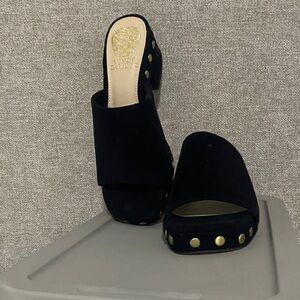Vince Camuto Women's Black Suede Mules Sz 5 1/2 M/36 $20